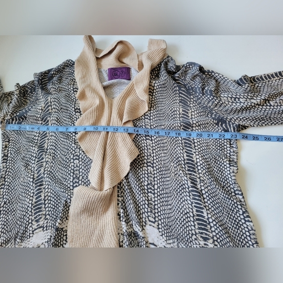 Chi by Falchi Silk Cashmere Blend Printed Sweater Top XL? see measurements - Picture 10 of 10